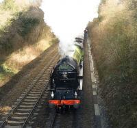 60163 <I>Tornado</I> photographed shortly after leaving Overton on 15 February 2009 with <I>The Cathedrals Express</I> special, which ran Victoria - Andover - Southampton and back via Winchester. <br><br>[Peter Todd 15/02/2009]