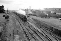 73062 heads south through Yate with a freight in 1960. <br><br>[John Thorn //1960]