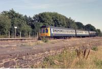 A Barnstaple - Exeter line DMU at Yeoford the 1980s.<br><br>[Ian Dinmore //]