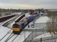 DRIFTs at DIRFT: DRS loco' 66.434 loads its train at the Tesco sidings. 68.003 can be seen in the background.<br><br>[Ken Strachan 12/12/2017]