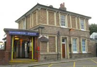 <h4><a href='/locations/S/Snaresbrook'>Snaresbrook</a></h4><p><small><a href='/companies/E/Eastern_Counties_Railway'>Eastern Counties Railway</a></small></p><p>The splendid Eastern Counties Railway entrance building to Snaresbrook station in east London, now part of the LUL Central Line. View south east from Station Approach on 27th July 2014. [Ref query 18 January 2019] 24/138</p><p>27/07/2014<br><small><a href='/contributors/David_Bosher'>David Bosher</a></small></p>