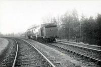 Approaching Newtyle from Alyth Junction. C.R. 0.4.4T 55226.<br><br>[G H Robin collection by courtesy of the Mitchell Library, Glasgow 06/04/1953]