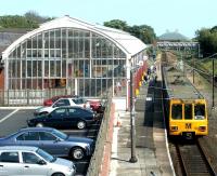 A Tyne & Wear Metro train for St James arrives at Monkseaton station in July 2004.<br><br>[John Furnevel 10/07/2004]
