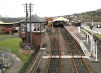 View over a quiet Bo'ness station from the footbridge in January 2005.<br><br>[John Furnevel 12/01/2005]