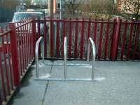 New cycle hoops at Yoker.<br><br>[First ScotRail //2006]
