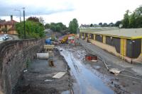 Looking west at the site of the old Alloa station. Nearly as soggy as Larkhall was.<br><br>[Ewan Crawford 03/10/2006]