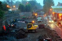 It is all go on the site of the old Alloa station. And to think this was all flooded recently ...<br><br>[Ewan Crawford 17/10/2006]