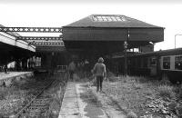 Alloa old station during a railtour in 1973. <br><br>[Bill Roberton //1973]