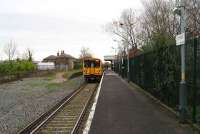 South end of the single line Ormskirk station on 09 January 2007 with a Merseyrail electric service ready to leave for Liverpool. <br><br>[John McIntyre 09/01/2007]