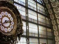 <B>StationClock</B> Clocks don't get any better than this station clock. Interior view of d'Orsay Museum, Paris, formerly a railway station serving south-west France.<br><br>[Alistair MacKenzie 12/11/2002]