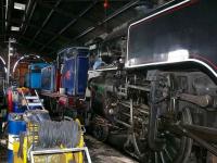 Three tank engines under repair within the loco shed at Boness.<br><br>[Brian Forbes 07/04/2007]