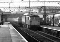 Class 87 hauled express on the up fast through Watford Junction on 20 March 1976.<br><br>[John McIntyre 20/03/1976]