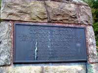 Memorial plaque for Gordon Turnbull on the monument on the hill above the collapsed Penmanshiel Tunnel.<br><br>[Ewan Crawford //2003]
