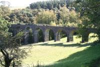 View southeast showing the old Firth Viaduct over the North Esk just to the east of Auchendinny on the Penicuik branch in October 2007. <br><br>[John Furnevel 5/10/2007]