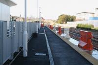 View west along the new platform at Alloa on 17 October 2007 from the buffer stops.<br><br>[John Furnevel 17/10/2007]