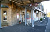 The attractive southbound platform at Morpeth on 8 November looking towards Newcastle.<br><br>[John Furnevel 08/11/2007]