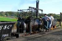 Scene at Beamish on 18 October 2006 as ye crew of William Hedleys 1813 <I>Puffing Billy</I> replica prepares for the next tour of duty. <br><br>[John McIntyre 18/10/2006]
