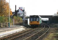 A class 142 DMU leaving Shildon on 4 November 2007 en route from Bishop Auckland to Darlington and, ultimately, Saltburn. <br><br>[John Furnevel 04/11/2007]