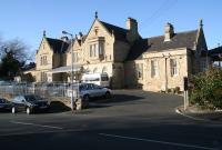 The classic 1847 station building at Morpeth, once an important junction, seen looking west in November 2007. <br><br>[John Furnevel 08/11/2007]
