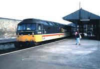 47430 brings an Aberdeen - Inverness train into Forres in October 1987.<br><br>[David Panton /10/1987]