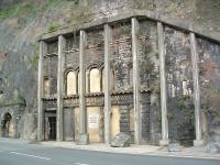 Entrance to the Clifton Rocks Railway, Bristol, a hydraulically powered funicular within the cliff face of the Avon Gorge, closed in 1934. [See image 33145]<br><br>[Ewan Crawford 11/03/2003]