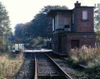 The closed Alloa West box in October 1985. Towards the end the box was manned 6 hours each working day to pass around two trips per week to Alloa Co-Op coal siding. Some weeks the signalmen saw no traffic  at all.<br><br>[Mark Dufton /10/1985]