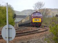 D1015 <I>Western Champion</I> approaching Niddrie South Junction on 3 May with empty stock.<br><br>[Bill Roberton 03/05/2008]