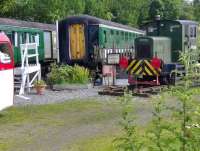 Part of the Frank Roach collection at Rogart station in July 2007. Items on display include camping coach accommodation marketed through <I>Sleeperzzz.com</I> <br><br>[Brian Smith 29/07/2007]
