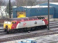 57302 <I>Virgil Tracy</I> passes Craigentinny wheel lathe heading for the <I>sub</I> in February 2007. At that time there were daily workings of <I>Thunderbirds</I> to Craigentinny.<br><br>[Mark Poustie 08/02/2007]