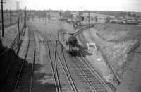 Superheated <I>Scott</I> class 4-4-0 62418 <I>The Pirate</I> at Inverkeithing Central Junction in 1958 with a train off the Dunfermline line. The locomotive was withdrawn the following year.<br><br>[Robin Barbour Collection (Courtesy Bruce McCartney) //1958]