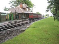 The beautifully restored Woody Bay station on the Lynton & Barnstaple Railway seen from the grassy (not currently in service) Lynton bound platform on 5 July 2008.<br>
<br><br>[John McIntyre 05/07/2008]