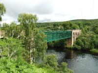 A view of the Oykel/Shin Viaduct looking north. Built in 1867 for the Sutherland Railway it has recently had a walkway added to the west side. <br><br>[John Gray 17/07/2008]