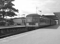 An Eastbound DMU calls at Corkerhill station en route to St Enoch  in 1963.<br><br>[Colin Miller //]