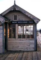 The signal box on New Holland Pier, photographed in 1975. The 1849 station finally closed in 1981, along with the ferry service to Hull Victoria Pier, following the opening of the Humber Suspension Bridge. <br><br>[Ian Dinmore //1975]