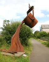 Memento of times past. Impressive sculpture alongside the trackbed heading west from Bathgate towards Armadale near the site of the former Polkemmet Junction. Photographed looking back towards Bathgate in July 2008. <br><br>[John Furnevel 31/07/2008]