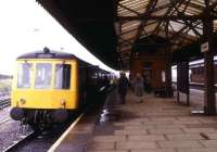 A DMU bound for Birmingham Moor Street calls at Tyseley in August 1980.<br><br>[Ian Dinmore 27/08/1980]