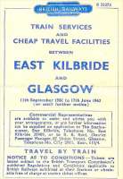 Cover of a BR 1961/62 East Kilbride - Glasgow timetable.<br><br>[Gus Carnegie //1962]