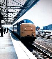 Berwick-upon-Tweed with a Finsbury Park Deltic racehorse on a northbound service in the Summer of 1978.<br><br>[John Alexander //1978]