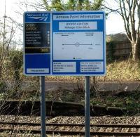 A new Network Rail warning sign on the Portbury branch, seen at the site of the defunct Clifton Bridge Station on 16 January. [The distance is from Paddington.]<br><br>[Peter Todd 16/01/2009]