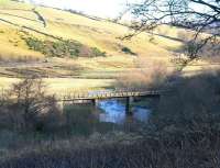 Old railway bridge on the Waverley Route south of Heriot, photographed looking east on 17 January 2009.<br><br>[John Furnevel 17/01/2009]