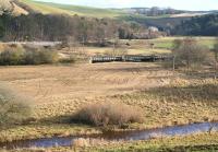 River, railway and road south of Heriot. Winter view looking east over the Waverley Route on 17 January 2009.<br><br>[John Furnevel /01/2009]