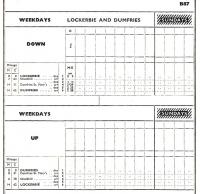 BR Scottish Region Working Timetable Section B, 17 September 1956 to 16 June 1957. Lockerbie to Dumfries line - in its entirety.<br><br>[David Panton 28/09/2011]