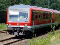 The midday train from Lubeck to Bad Kleinen on 28 July 2007, photographed about 1 kilometre from Lubeck Station.<br><br>[John Steven 28/07/2007]