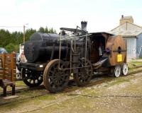 Replica of a French locomotive dating from 1829 on show at Noyelles on 25 April 2009. The fans on the side provide air to the fire. [They do work as it shuffled up and down the siding all day.] Named <i>Marc Seguin</i> after the designer. Not an idea persevered with!!<br>
<br><br>[Peter Todd 25/04/2009]