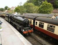 45407 running around its train in Pickering station on 23 May 2009.<br>
<br><br>[Peter Todd 23/05/2009]