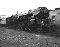 One of the ten ex-Crosti boilered BR class 9F 2-10-0s, 92022, is seen alongside 5C Stafford Shed on 24 June 1962. This particular example was eventually withdrawn from 6C Birkenhead in November 1967 and met its end in the yard at Campbells of Airdrie in April the following year, age 12 years 11 months.<br><br>[David Pesterfield 24/06/1962]