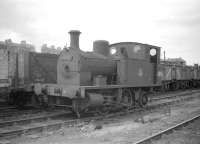 Z4 0-4-2T no 68191 one of a class of 2 locomotives designed specifically for shunting in Aberdeen Docks. Built by Manning Wardle for the GNSR, both spent their entire lives at Kittybrewster shed. The photograph was taken at 61A in July 1959, the same year 68191 was withdrawn by BR.<br>
<br><br>[Robin Barbour Collection (Courtesy Bruce McCartney) /07/1959]