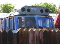 The remaining cab section of 50037 <I>Illustrious</I> in the yardat Boness on 22 May. The locomotive, which entered service with BR in September 1968 (originally D437), was given its name in June 1978. She enjoyed her last couple of years in the South West of England [See image 13243] before being cut up at MC Metals, Glasgow, in 1991. The cab may form a future museum exhibit.<br><br>[David Forbes 22/05/2009]