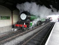Ex-LNER no 246 <I>Morayshire</I> steaming through the train shed at Boness on <I>A Day Out with Thomas</I> on 16 May 2009<br><br>[Ken Browne 16/05/2009]