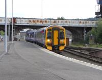Arrival from the south at Perth on 16 June 2009, with 158 719 on the Edinburgh - Perth shuttle pulling into its usual platform 5. <br><br>[David Panton 16/06/2009]